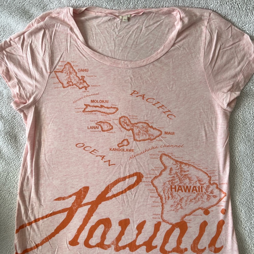 J. Crew Pink Hawaii Map Tee